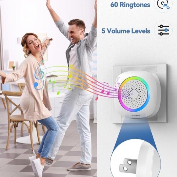 NIB NEW! White Wireless Doorbell with LED Light New in Box Security Door Bell - Picture 4 of 12